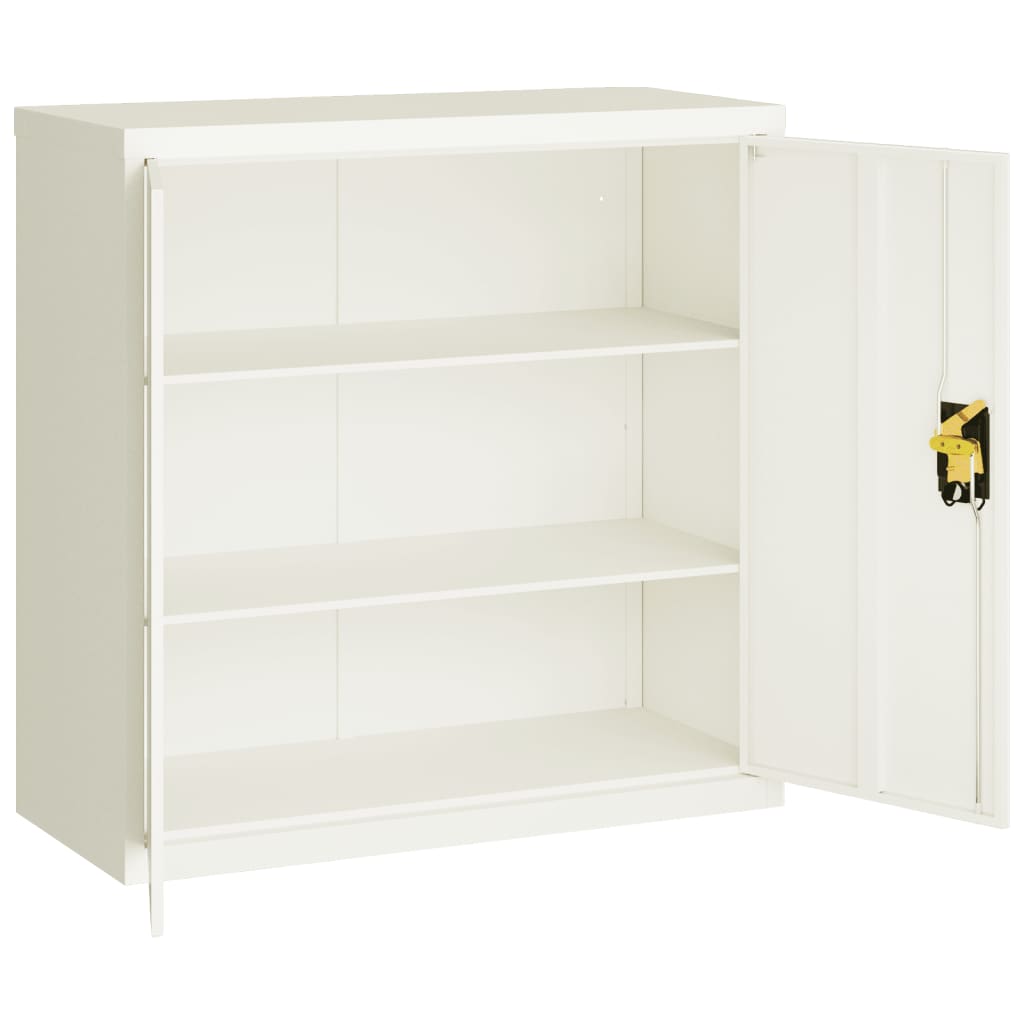 File Cabinet White 90x40x130 cm Steel